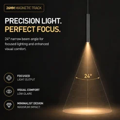 Foco LED de suspensión para carril magnético - 10W - 26mm - CCT + SMART FUNCTION