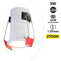 Foco LED empotrable - Chip Cree - Bajo UGR - 2700K - 3W