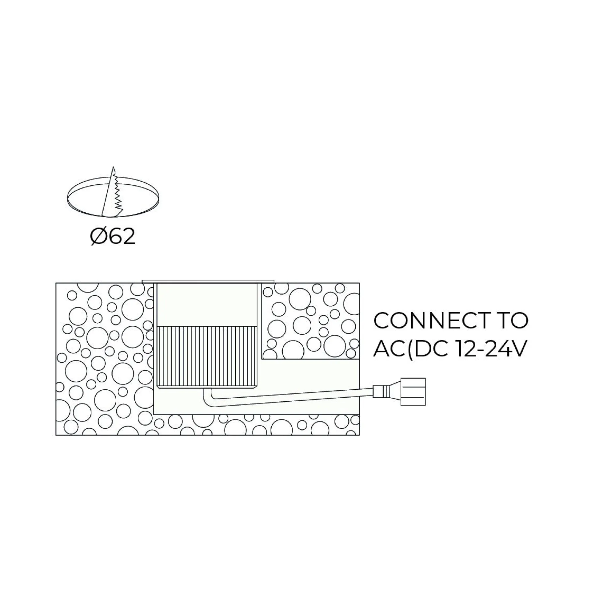 Foco LED empotrable en suelo - 10W - IP67 - Blanco Cálido