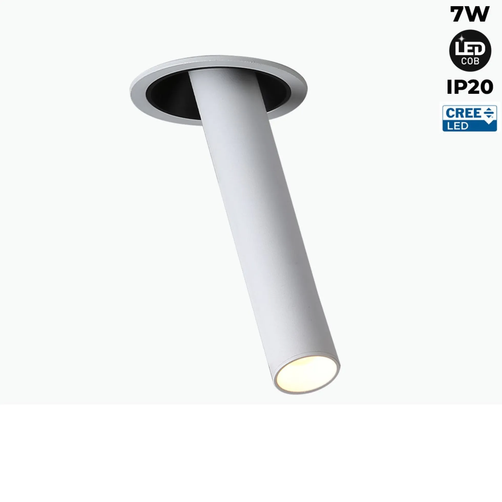 Foco LED empotrable orientable "ALAI" - Zoom - 200mm - 2800K - LED COB - chip Cree - 7W