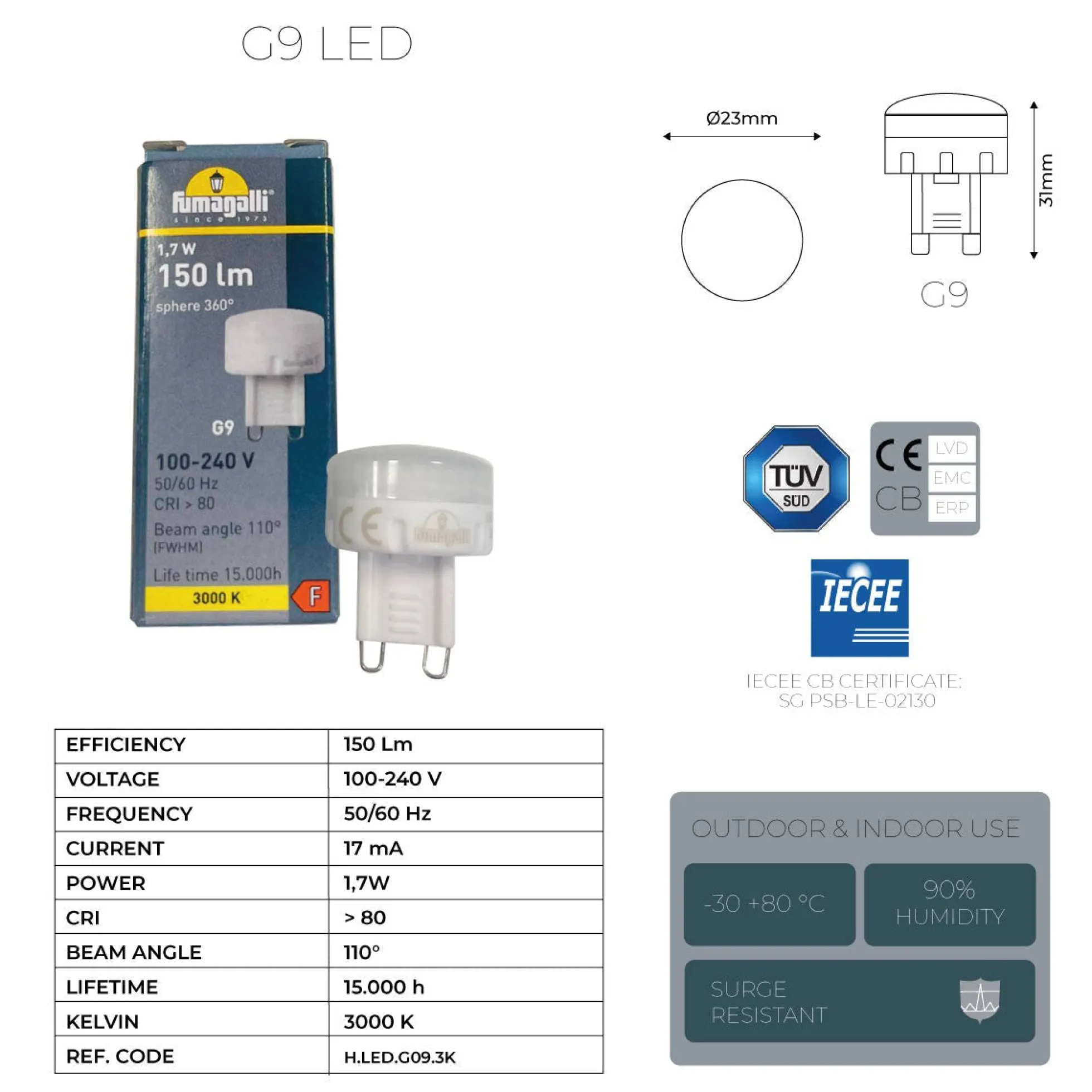 Foco LED empotrable "TERESA" FUMAGALLI - IP67