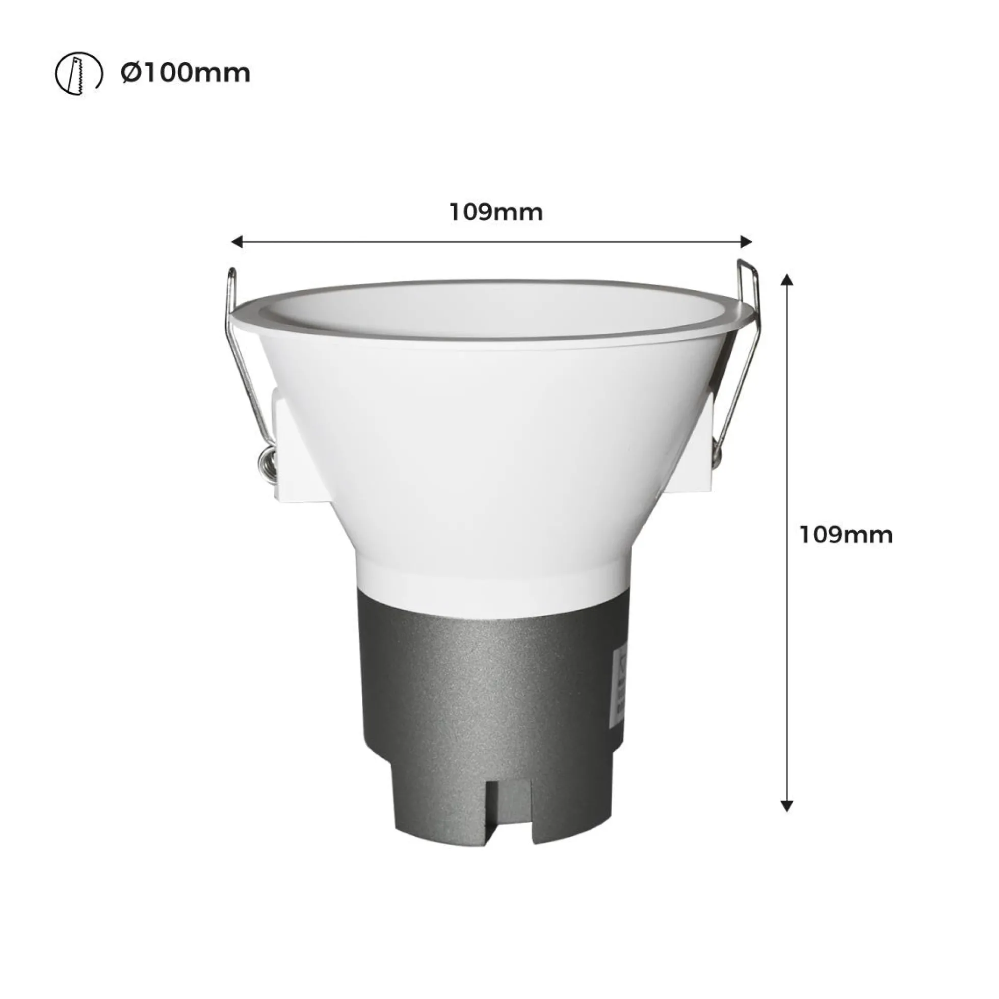 Foco LED empotrable 11W "KOPPA"- Óptica 15º - Corte Ø 100mm - Bajo UGR