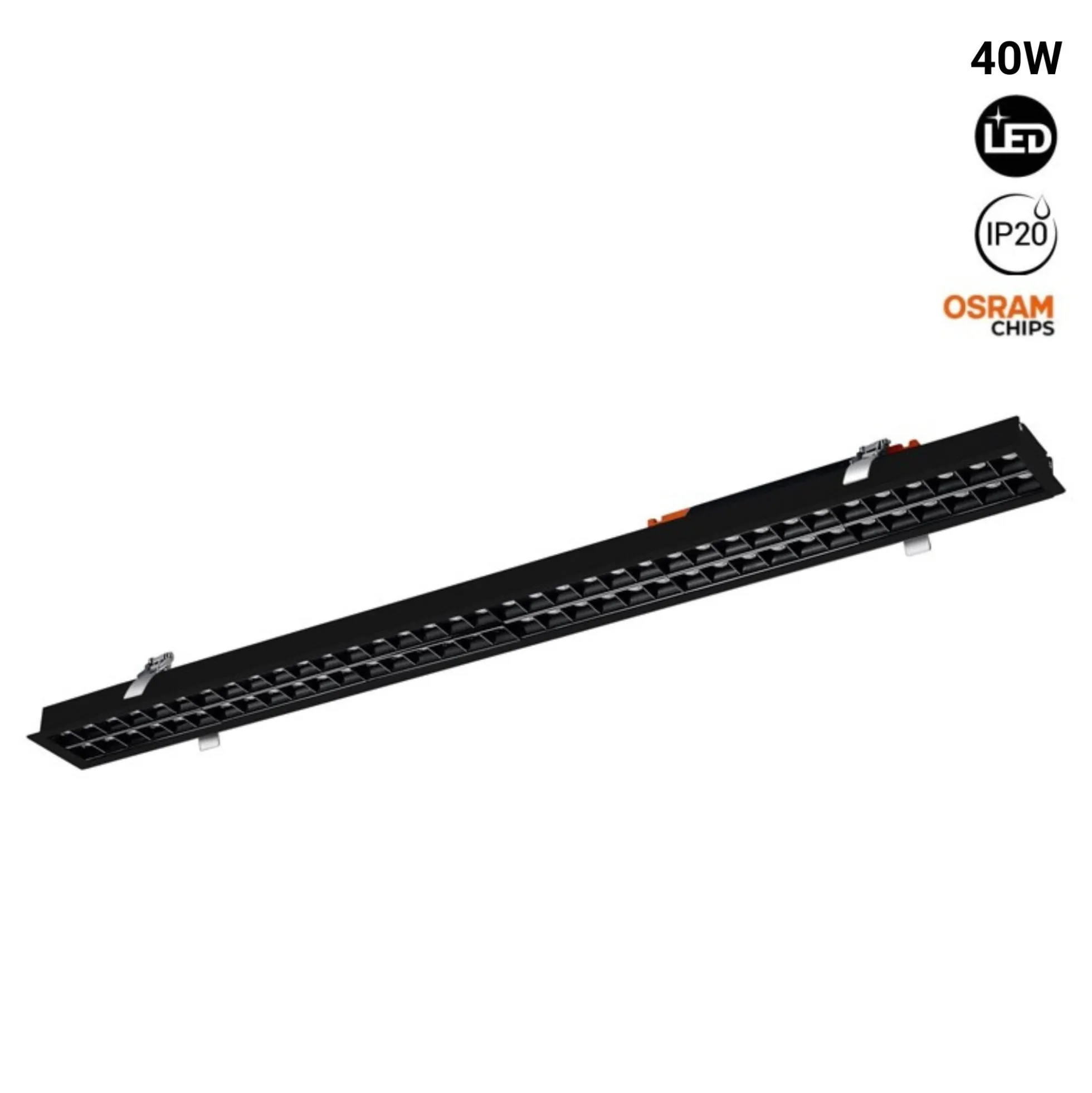 Foco LED Lineal Empotrable 40W UGR18 Chip Osram