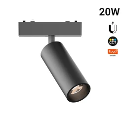 Foco LED orientable para carril magnético - 20W - 26mm - 24° - CCT + SMART - 48V