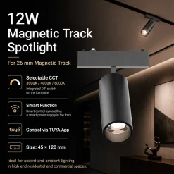 Foco LED orientable para carril magnético - 12W - 26mm - 24° - CCT + SMART - 48V