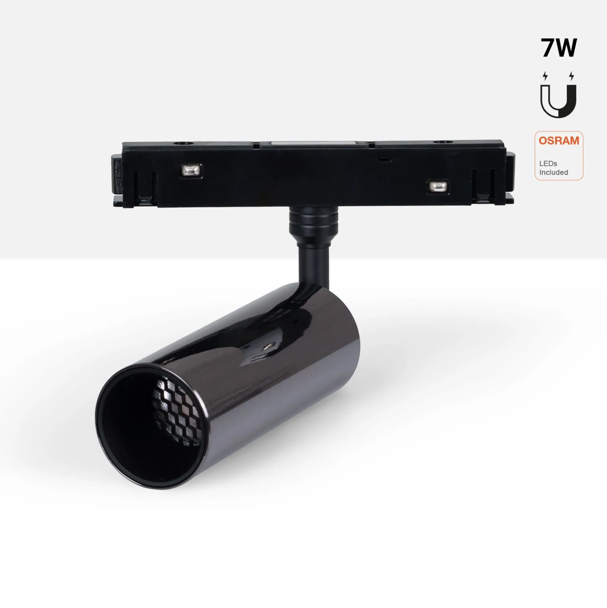 Foco LED para carril magnético 48V - 7W - Chip OSRAM - 2700K - Colores
