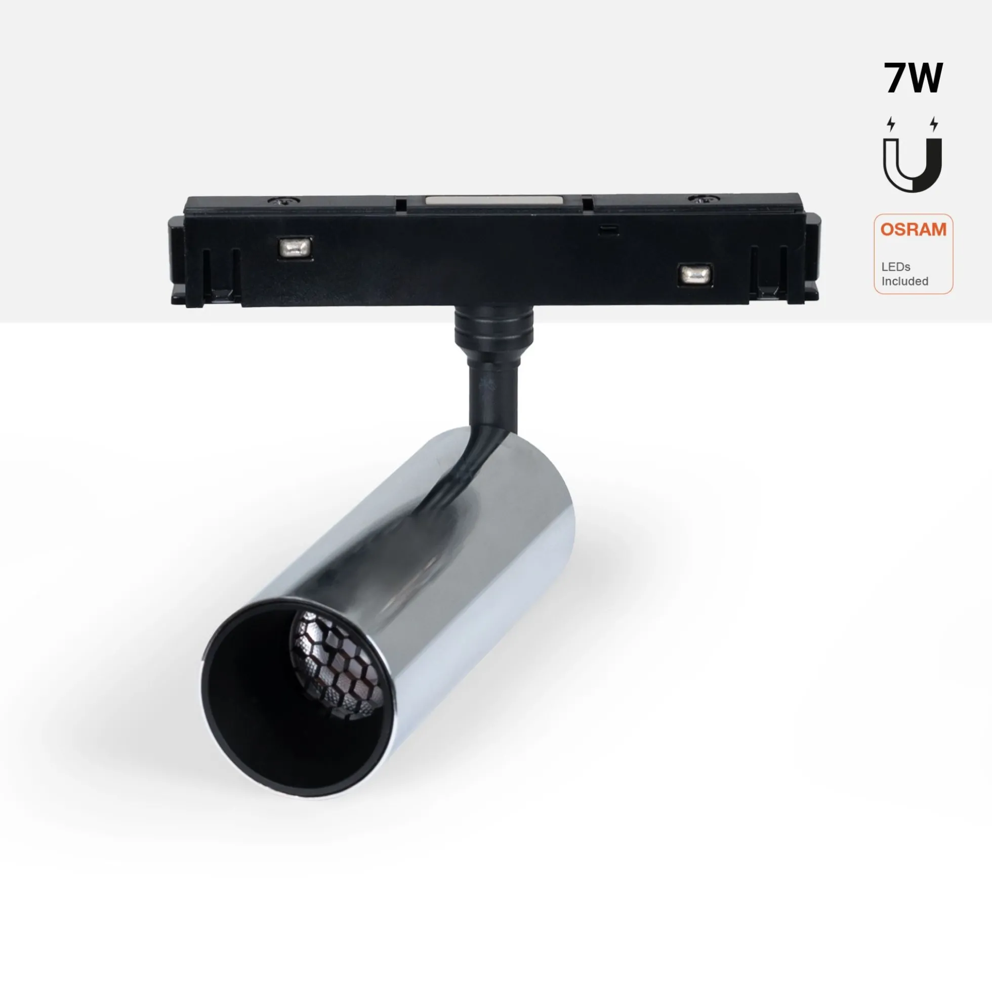Foco LED para carril magnético 48V - 7W - Chip OSRAM - 2700K - Colores