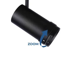 Foco LED para carril magnético con Zoom 10-55º - 48V - 12W