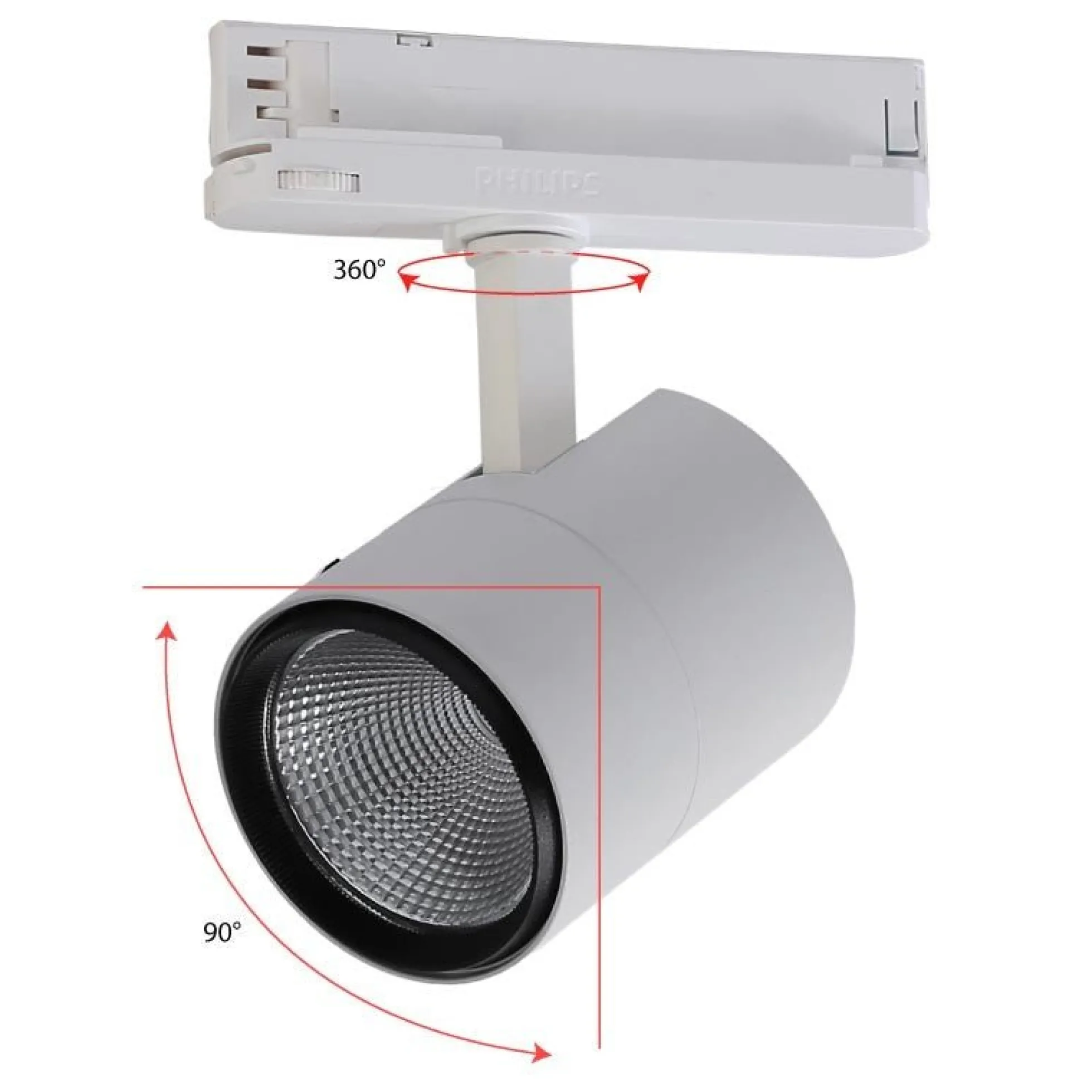 Foco LED para carril trifásico CCT 42W - CRI 95 - Driver Philips Xitanium integrado