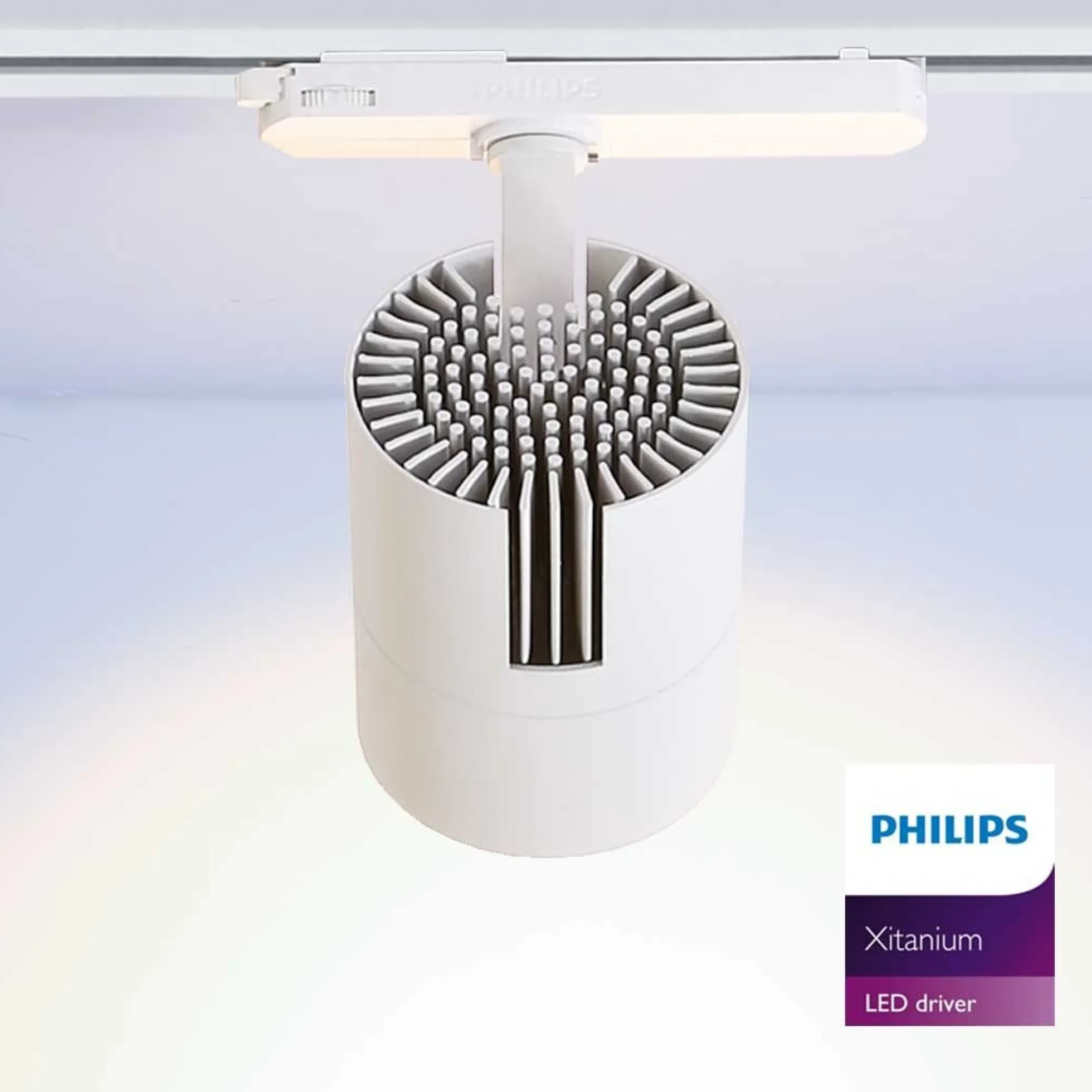 Foco LED para carril trifásico CCT 42W - CRI 95 - Driver Philips Xitanium integrado