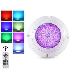 Foco LED para piscina RGB de superficie 12V AC - 24W - Sumergible - Con mando - IP68