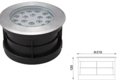 Foco LED RGB Empotrable en suelo 18W 12V-DC IP67