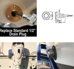 Foco LED sumergible para embarcaciones 12-24V - 27W - Blanco frío - Empotrable en tapón de drenaje