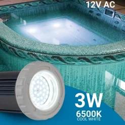 Foco LED sumergible para piscina - 12V AC - 3W - IP68 - Ø94mm