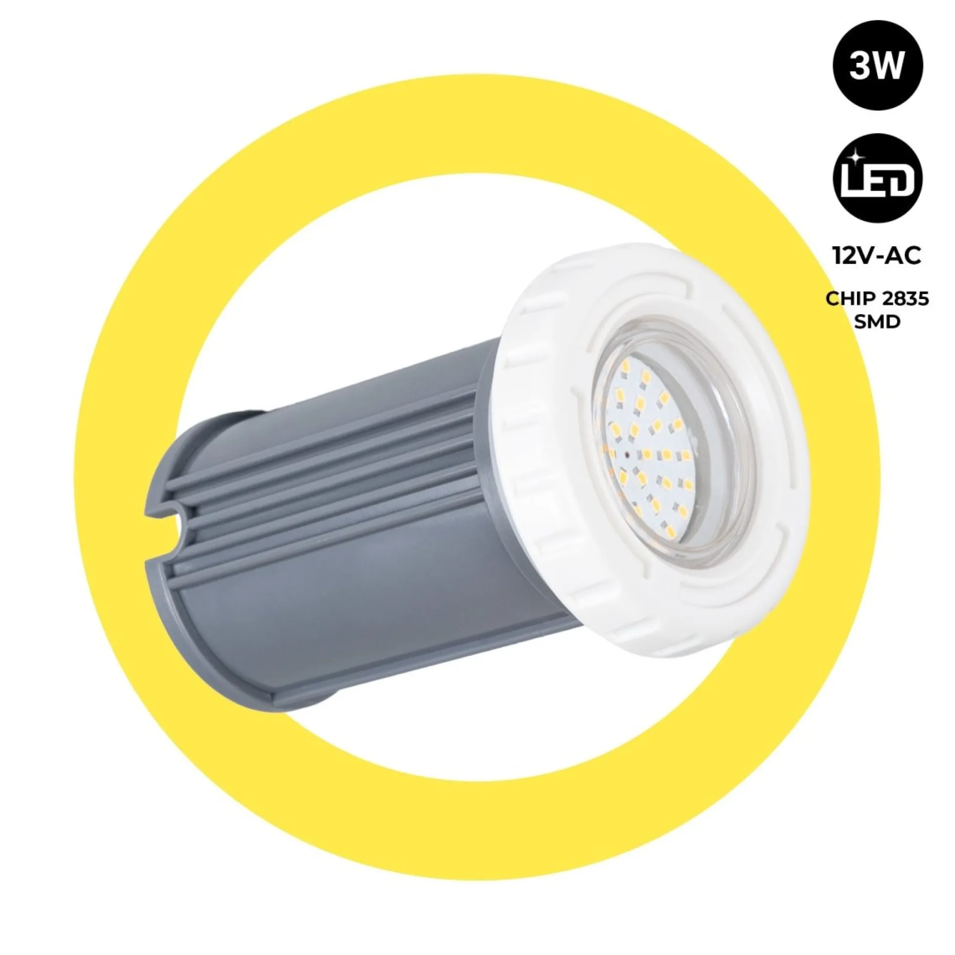 Foco LED sumergible para piscina - 12V AC - 3W - IP68 - Ø94mm