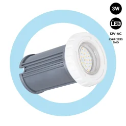 Foco LED sumergible para piscina - 12V AC - 3W - IP68 - Ø94mm
