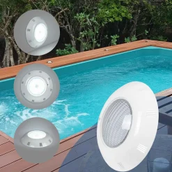 Foco LED sumergible para piscina de fibra - 12V AC - 24W - IP68 - Ø295mm