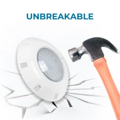 Foco LED sumergible para piscina de fibra - 12V AC - 24W - IP68 - Ø295mm