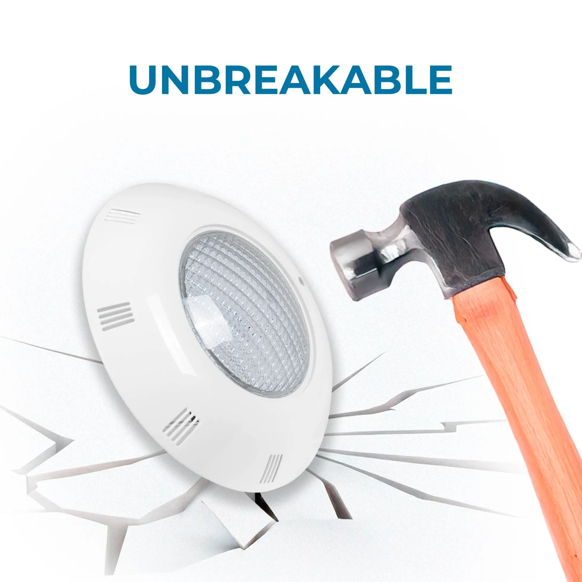 Foco LED sumergible para piscina de fibra - 12V AC - 24W - IP68 - Ø295mm