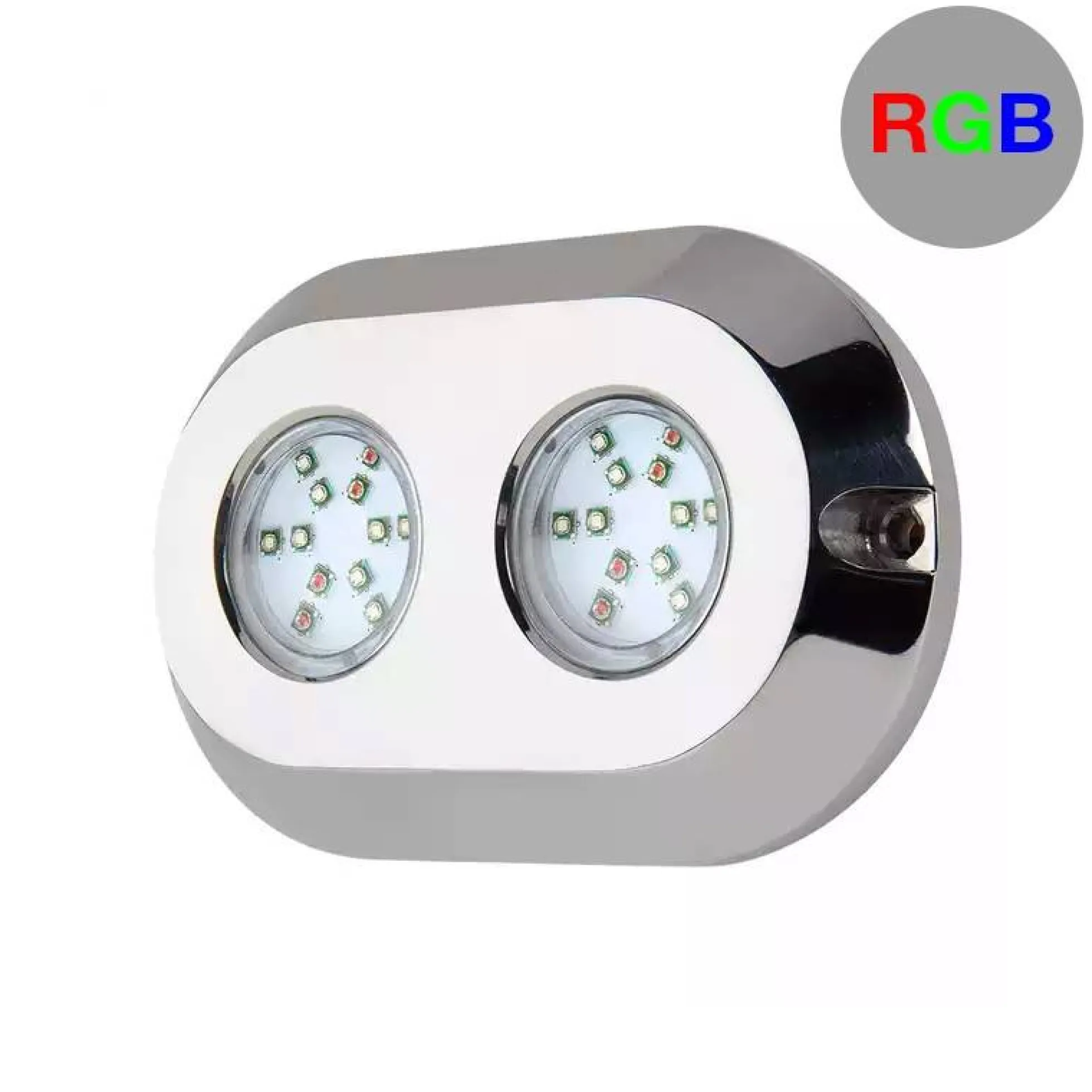 Foco LED sumergible RGB para embarcaciones doble - 12V - 120W - IP68