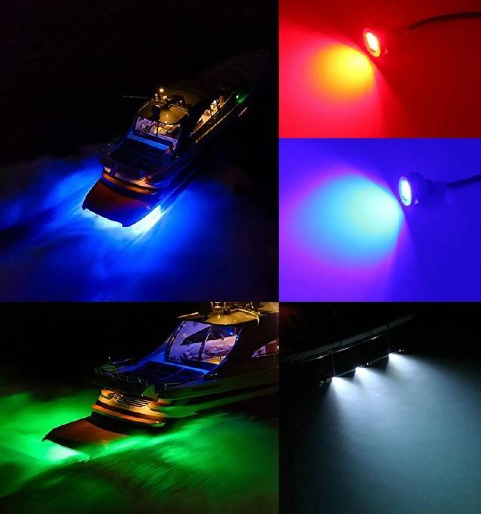 Foco LED sumergible RGB para embarcaciones 12V - 27W - Empotrable en tapón de drenaje
