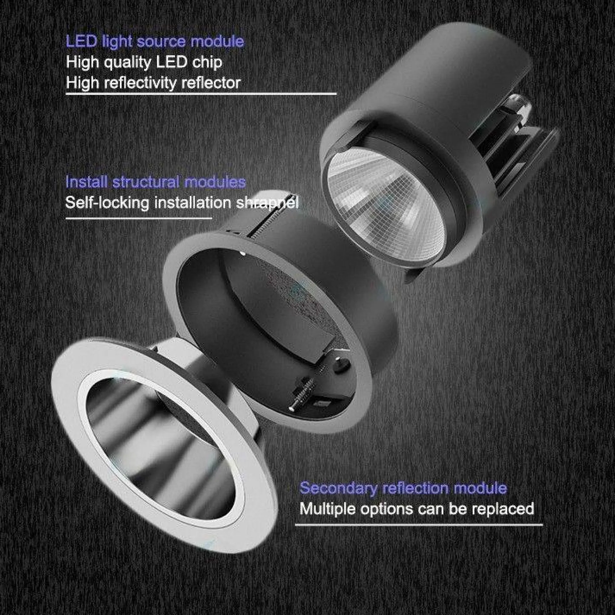 Foco LED techo empotrable COB - 5W - Orientable - Bajo UGR - Ø50mm