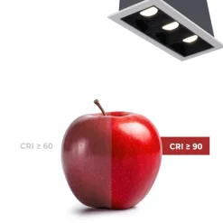 Foco lineal LED empotrable triple 6W - UGR18 - CRI90 - Chip OSRAM