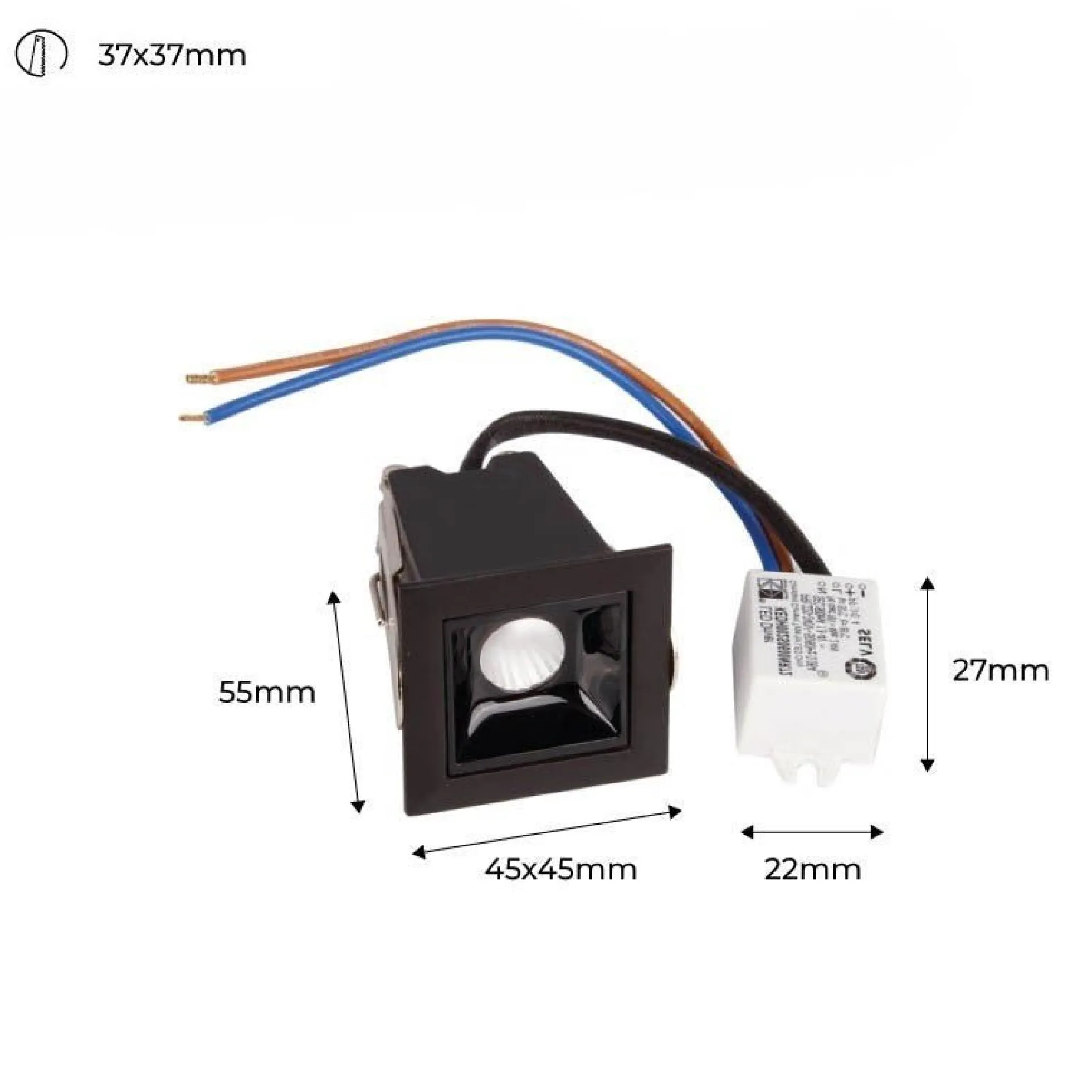 Foco lineal LED empotrable 2W - UGR18 - CRI90 - Chip OSRAM