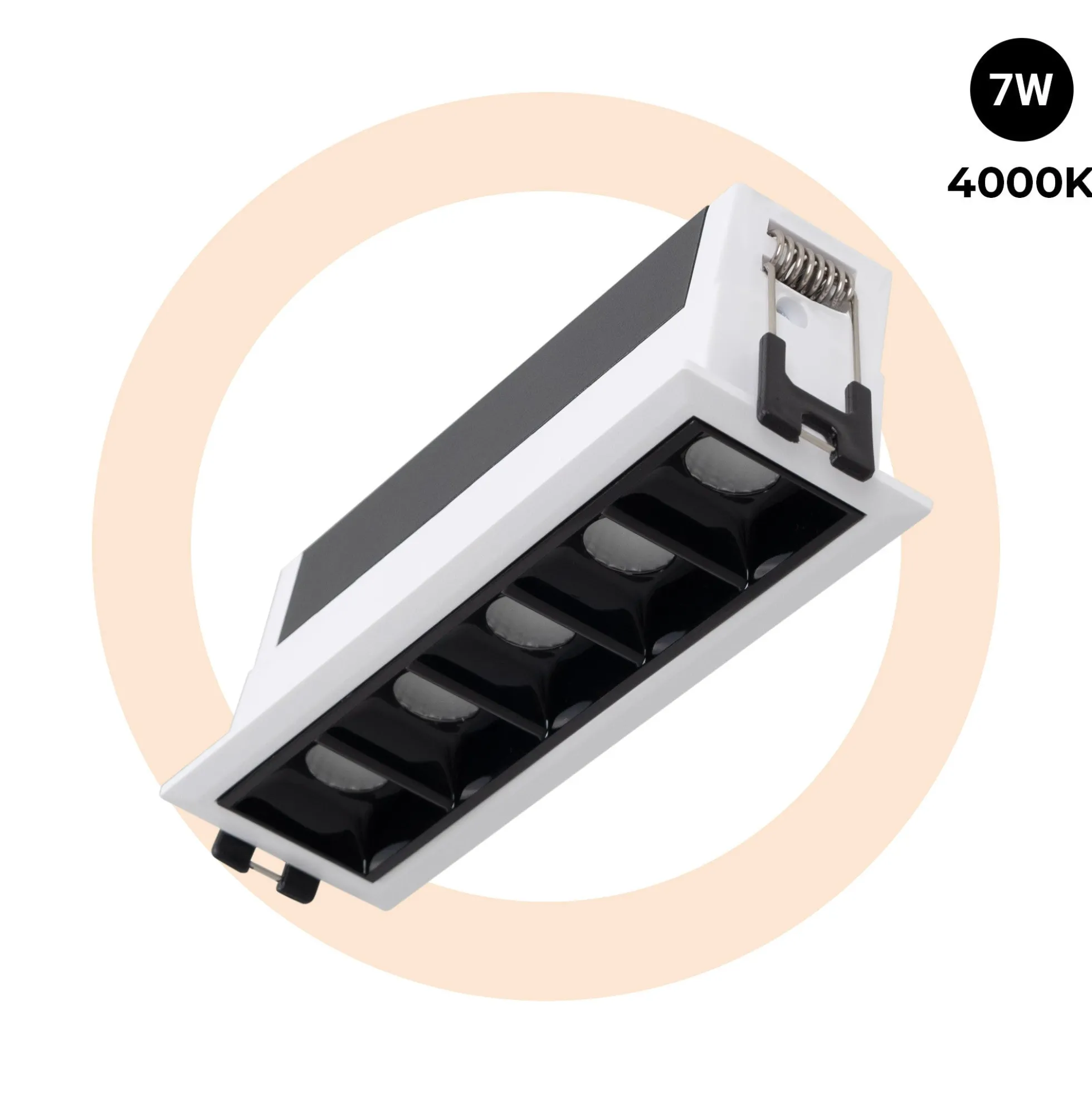 Foco lineal LED empotrable 7W - UGR18 - CRI90 - Driver LIFUD