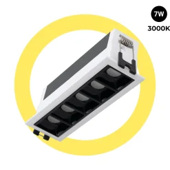 Foco lineal LED empotrable 7W - UGR18 - CRI90 - Driver LIFUD
