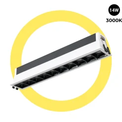Foco lineal LED empotrable 14W - UGR18 - CRI90 - Driver LIFUD
