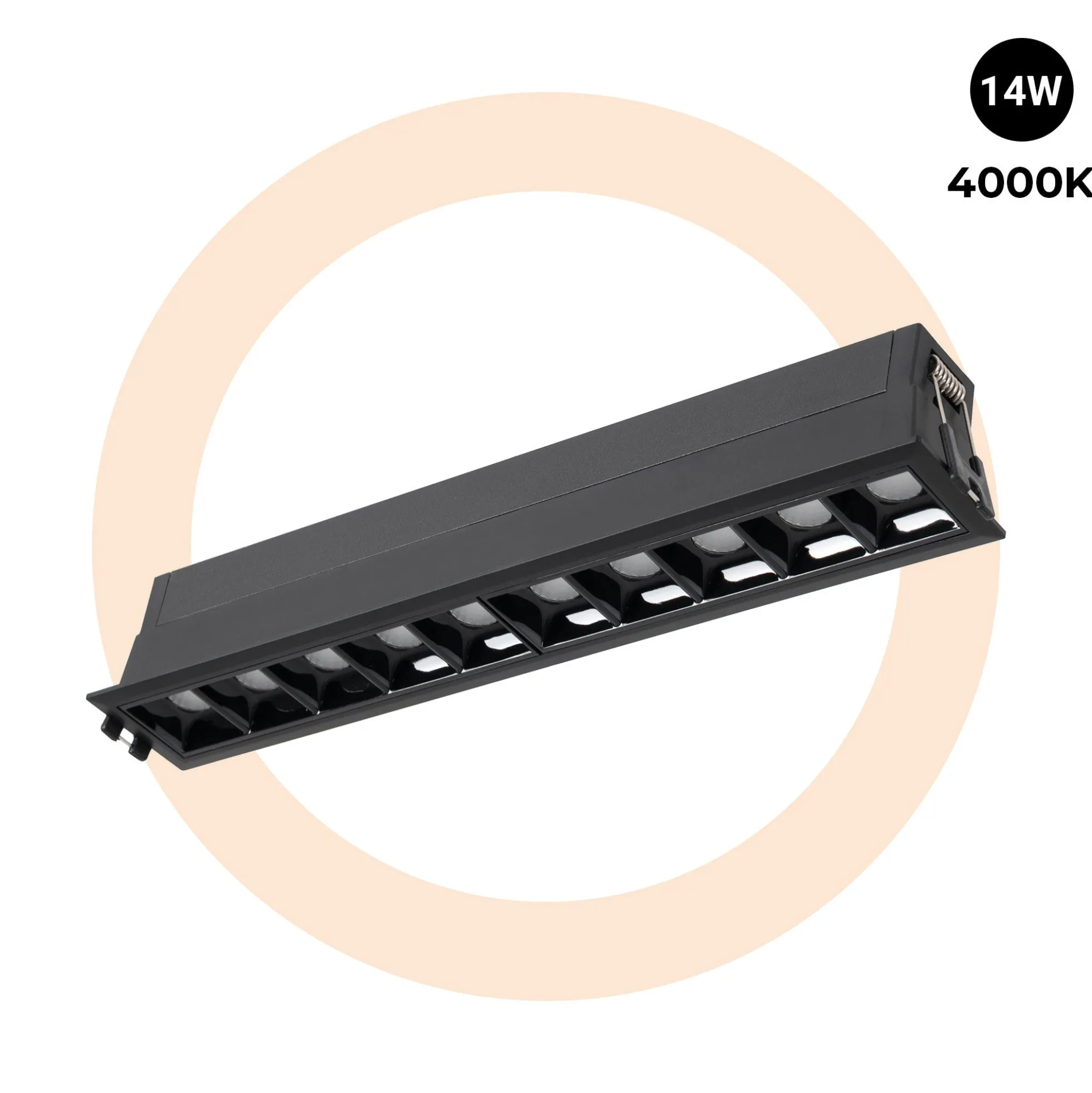 Foco lineal LED empotrable 14W - UGR18 - CRI90 - Driver LIFUD