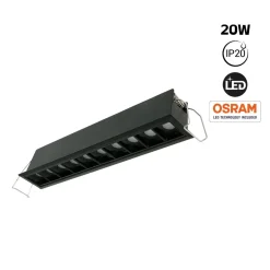 Foco lineal LED empotrable 20W - UGR18 - CRI90 - Chip OSRAM