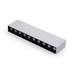 Foco lineal LED superficie color blanco - 20W - UGR18 - CRI90 - Chip OSRAM