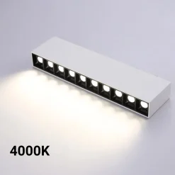 Foco lineal LED superficie color blanco - 20W - UGR18 - CRI90 - Chip OSRAM