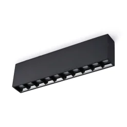 Foco lineal LED superficie color negro - 20W - UGR18 - CRI90 - Chip OSRAM