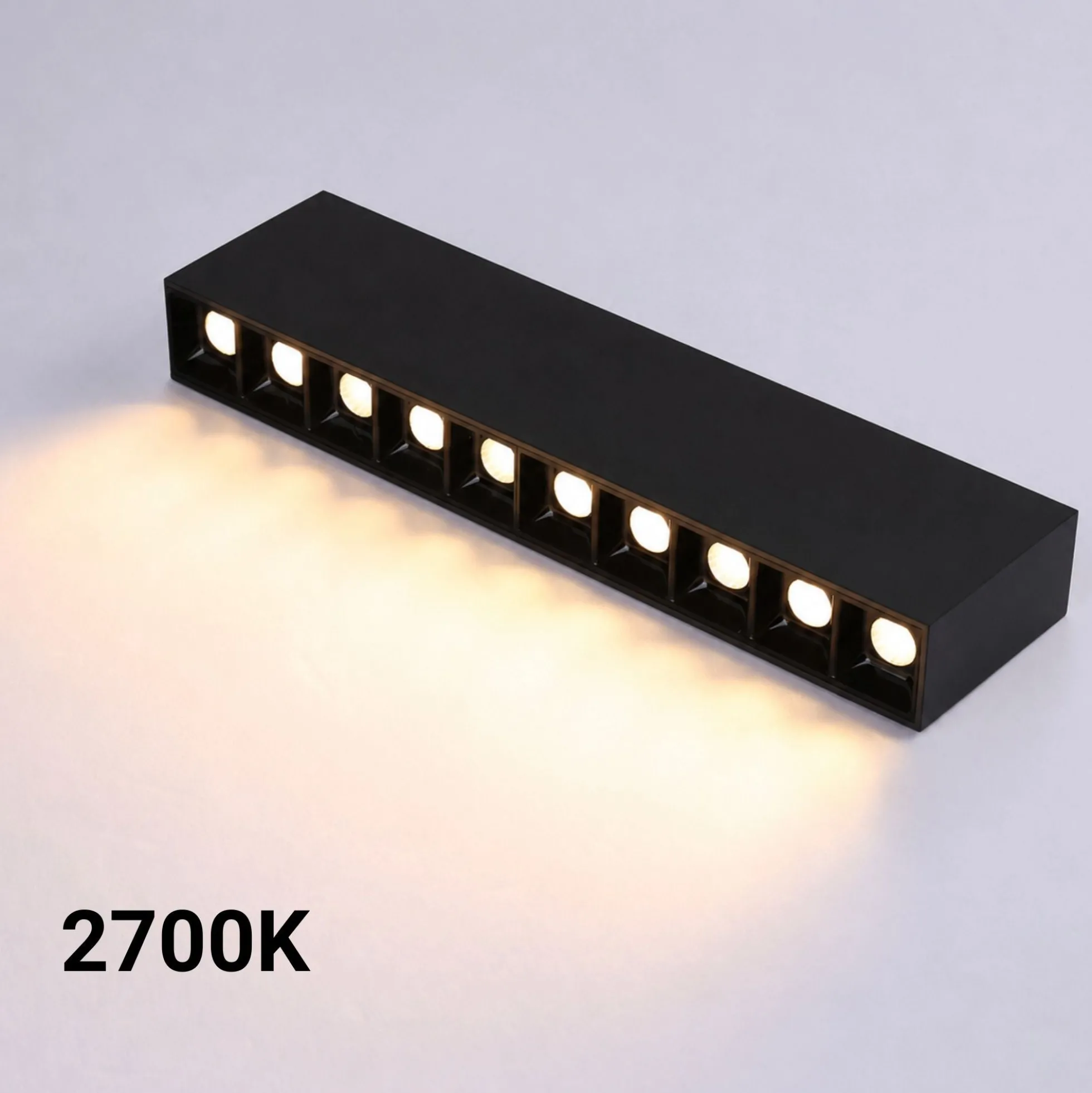 Foco lineal LED superficie color negro - 20W - UGR18 - CRI90 - Chip OSRAM