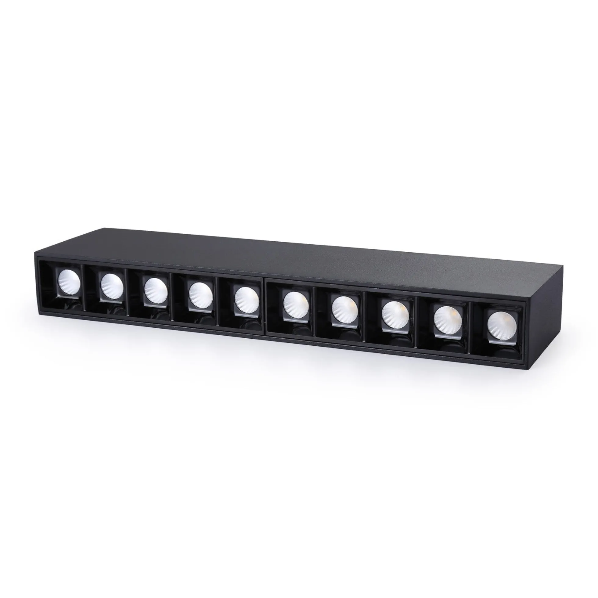 Foco lineal LED superficie color negro - 20W - UGR18 - CRI90 - Chip OSRAM