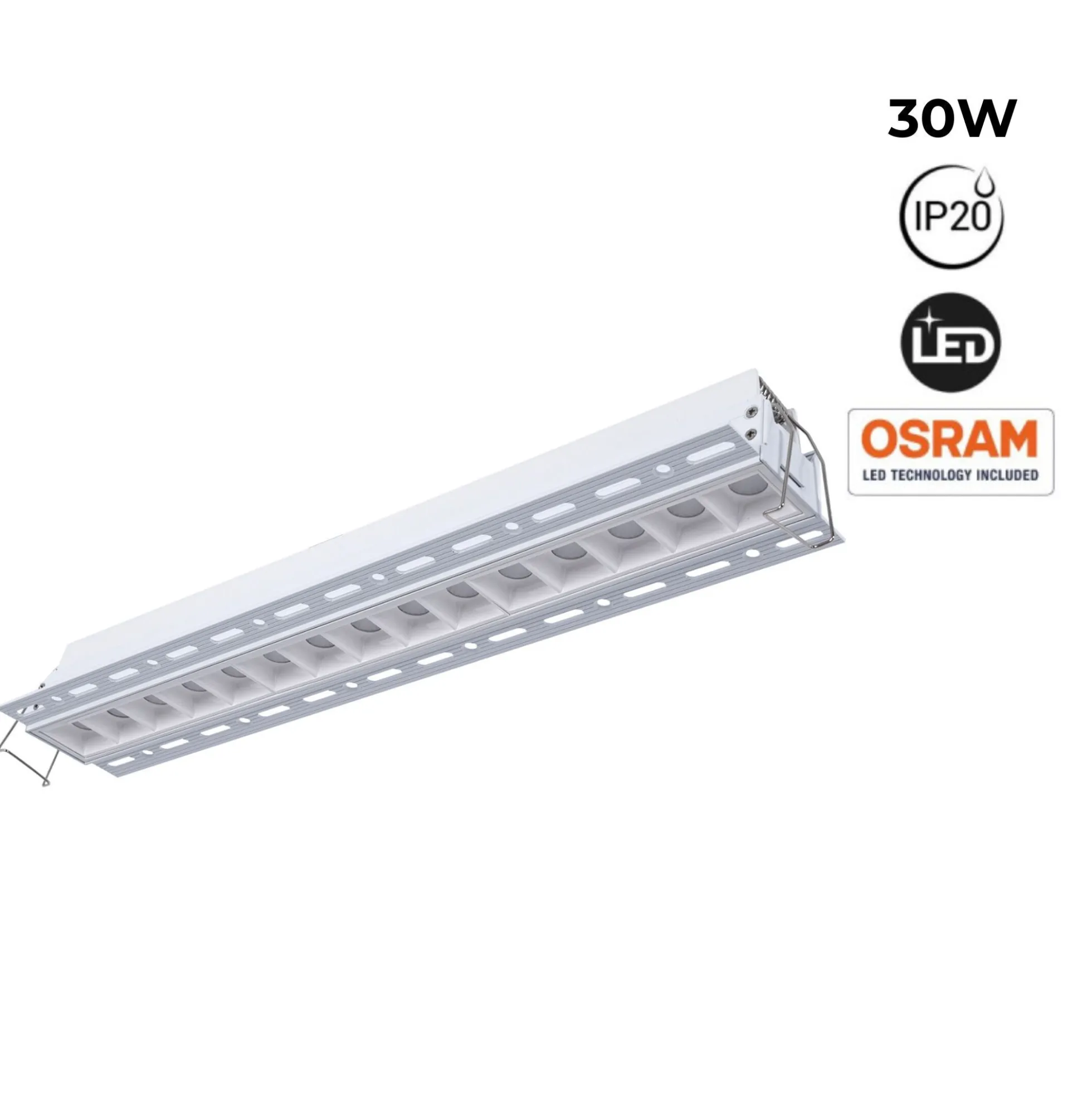 Foco lineal LED trimless / integración - 30W - UGR18 - CRI90