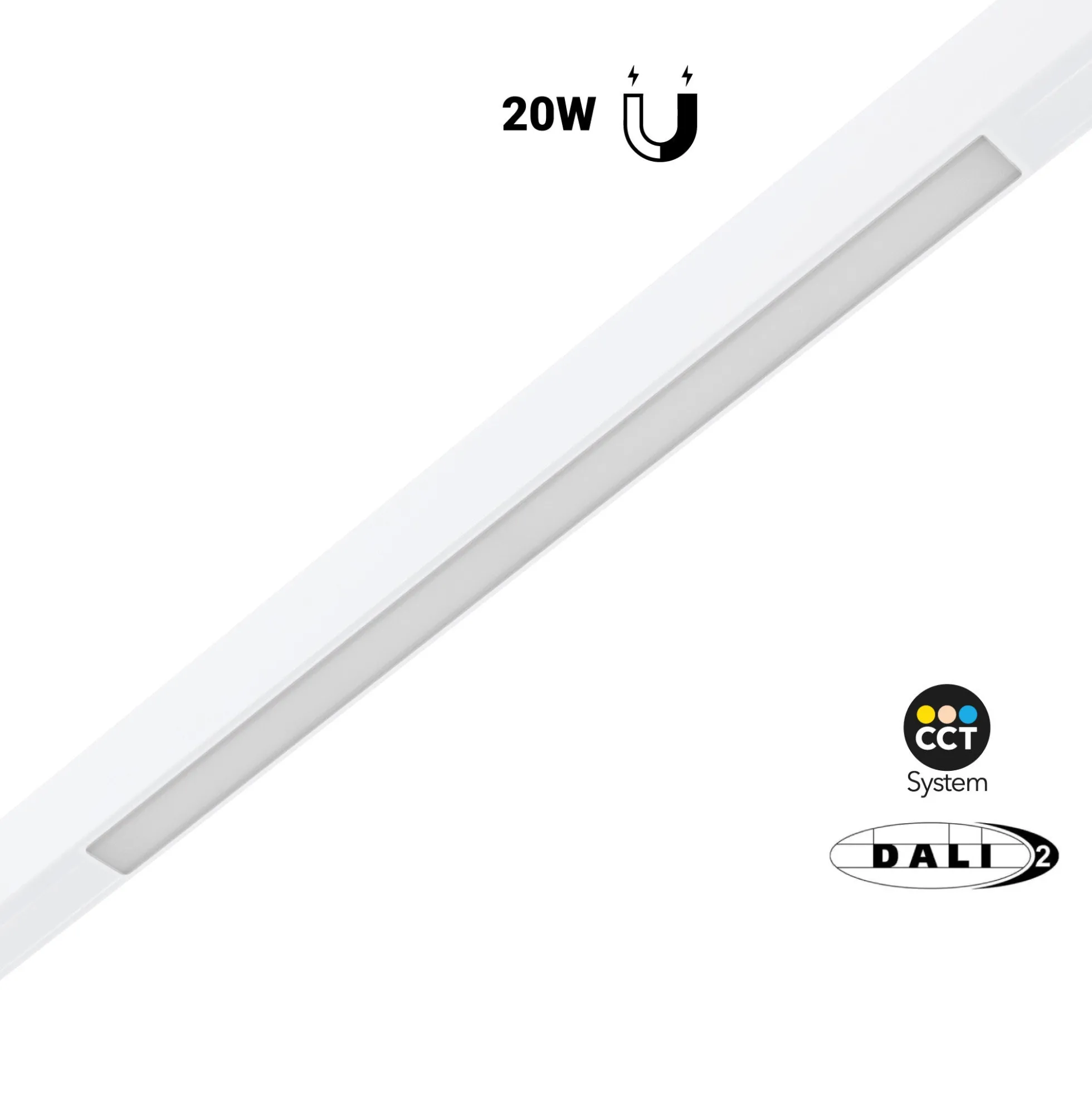 Foco lineal opal carril magnético 48V CCT - 20W - DALI regulable