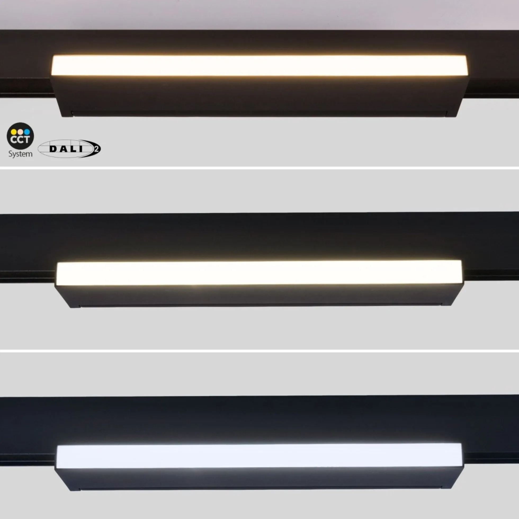 Foco lineal opal orientable carril magnético 48V CCT - 18W - DALI-2 regulable