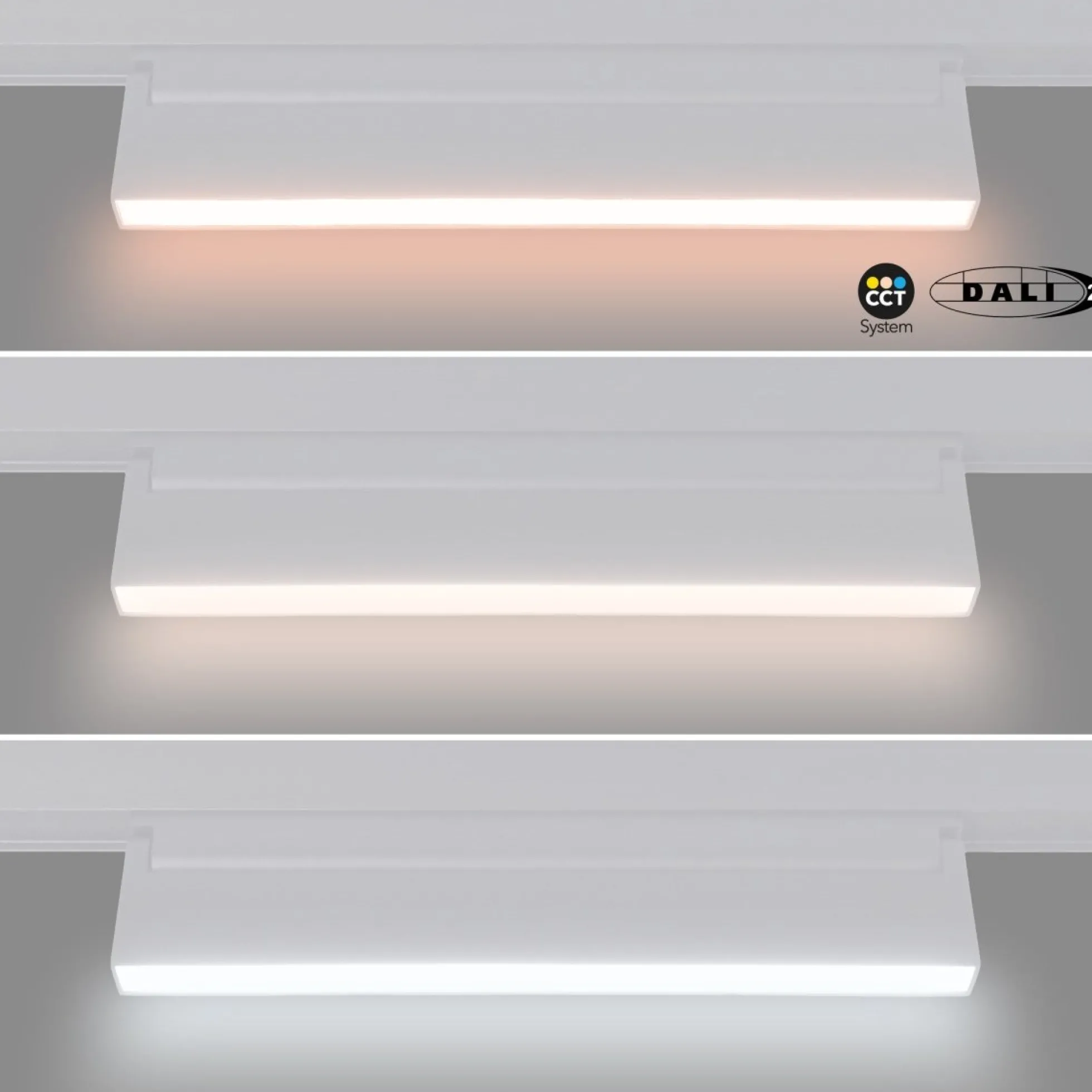 Foco lineal opal orientable carril magnético 48V CCT - 18W - DALI-2 regulable