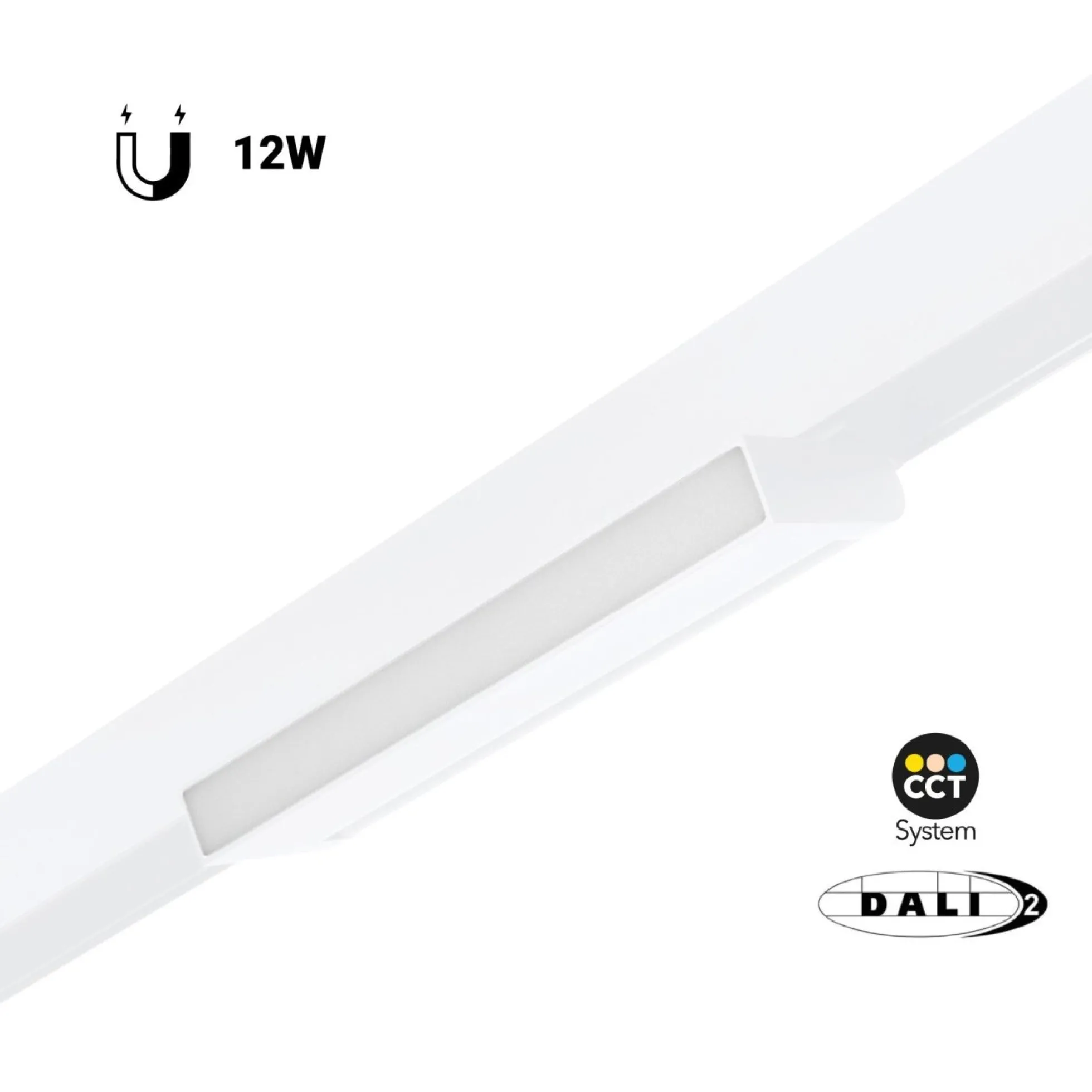 Foco lineal opal orientable carril magnético 48V CCT - 12W - Regulación DALI-2