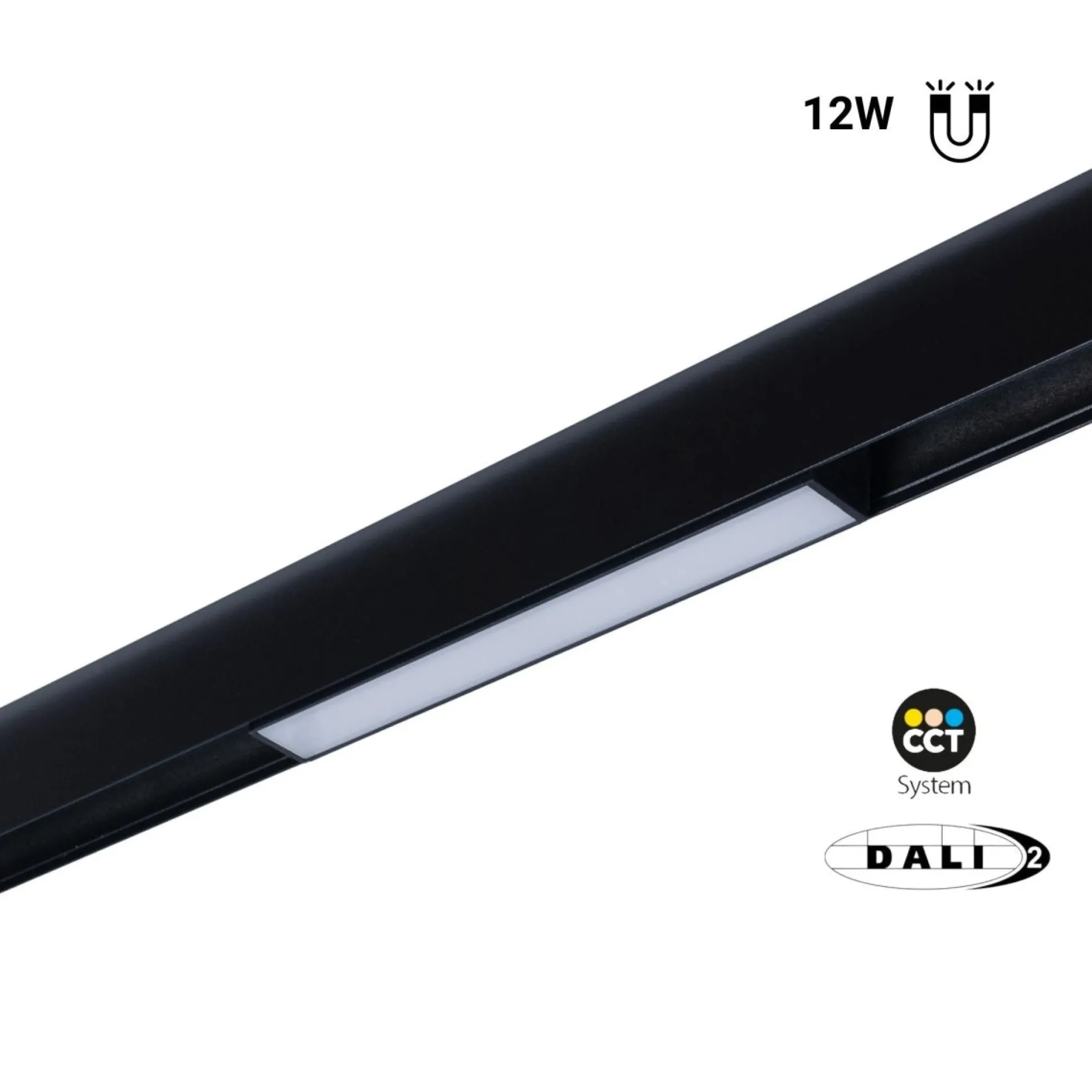 Foco lineal opal para carril magnético 48V CCT - 12W - DALI-2 regulable