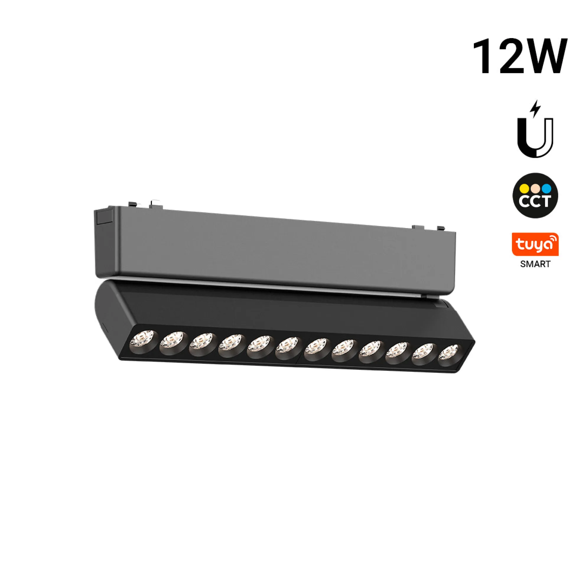 Foco lineal orientable para carril magnético - 12W - 26mm - CCT + SMART - UGR18 - 48V