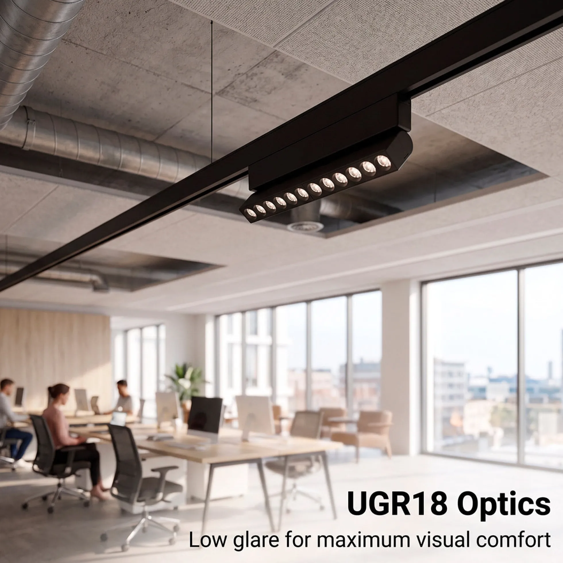 Foco lineal orientable para carril magnético - 12W - 26mm - CCT + SMART - UGR18 - 48V