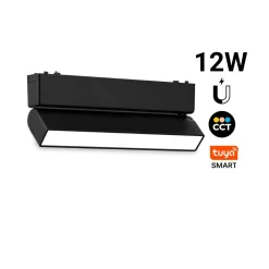 Foco lineal orientable para carril magnético - 12W - 120º - 26mm - CCT + SMART - 48V