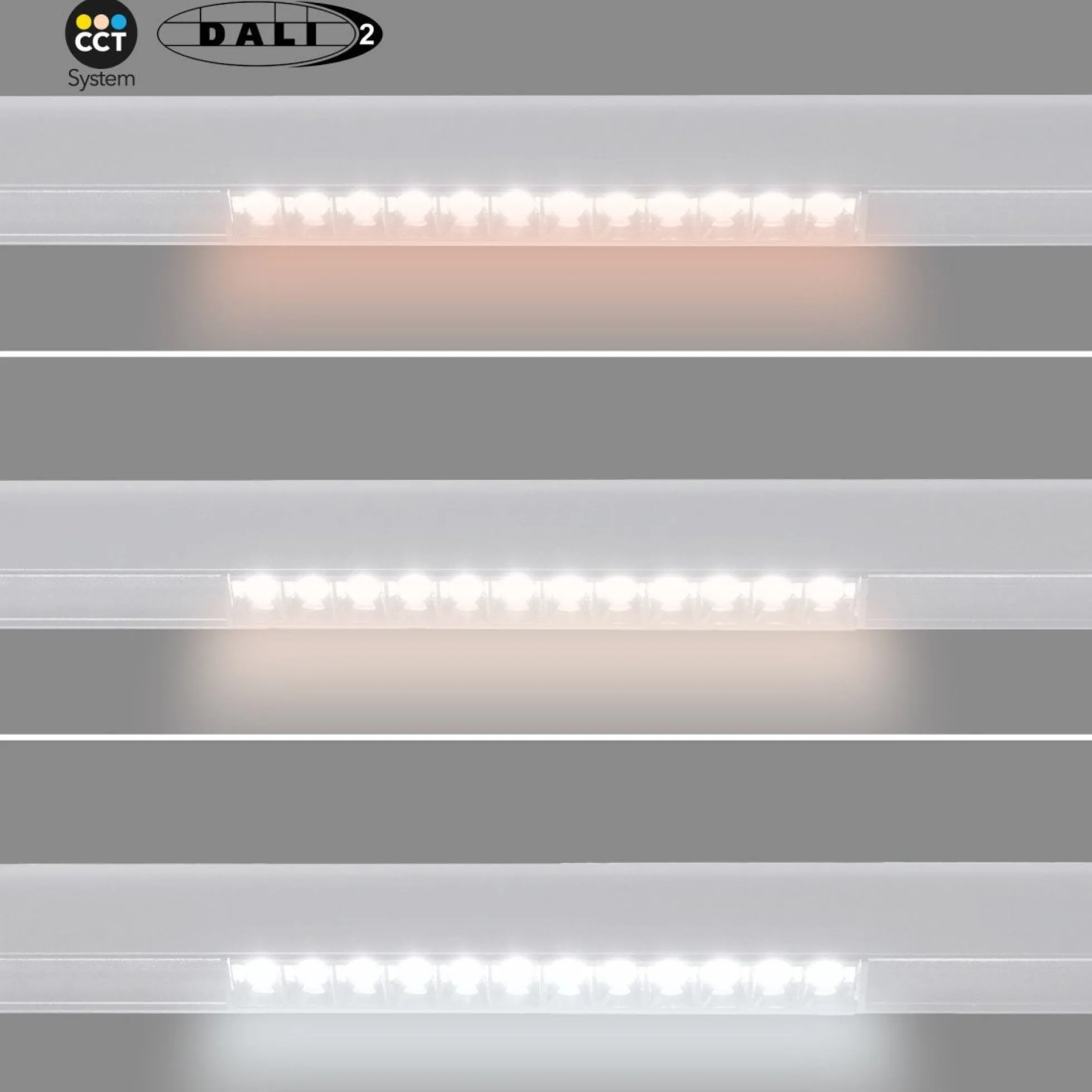 Foco lineal para carril magnético 48V CCT - 12W - DALI-2 regulable - UGR18