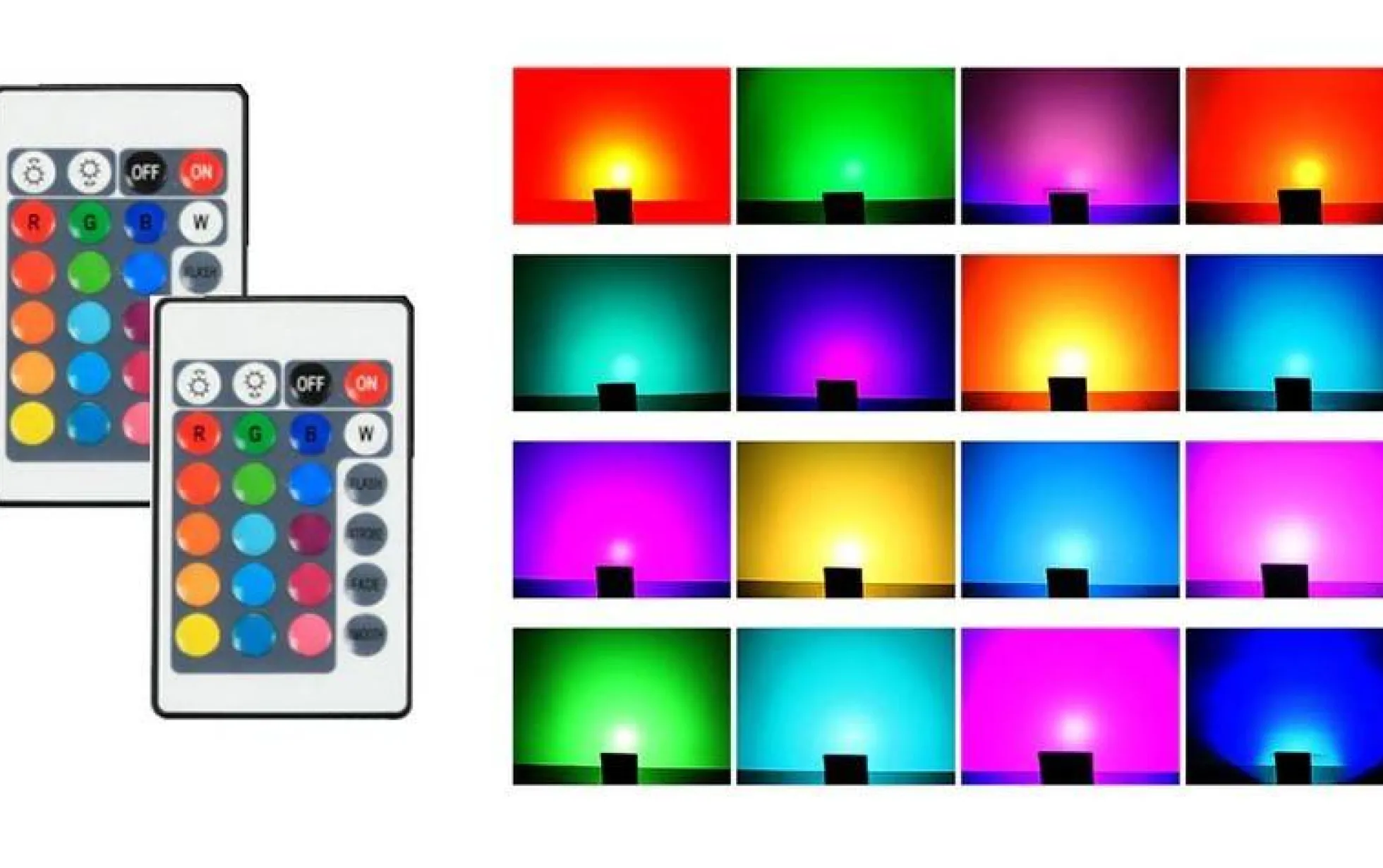 Foco proyector LED RGB 50W con mando IP65