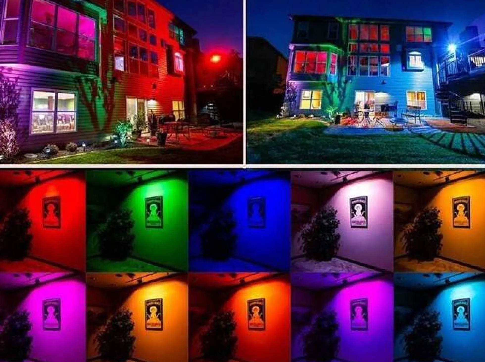Foco proyector LED RGB 50W con mando IP65